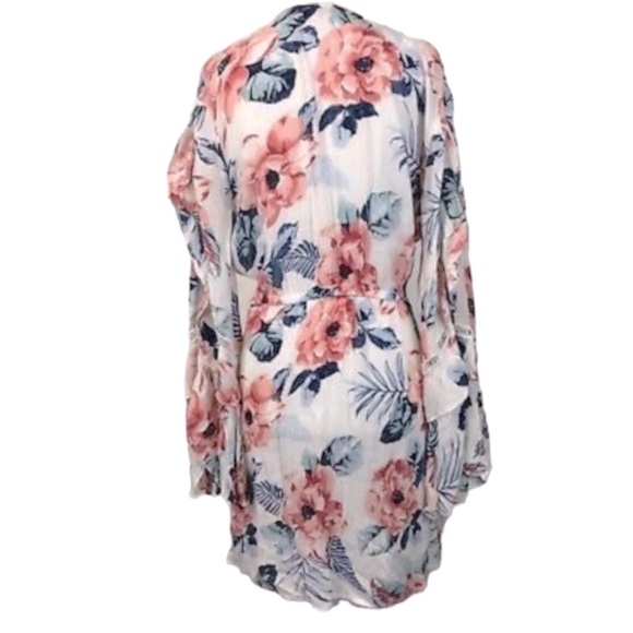 Blue Island floral open front beach dress, - Picture 4 of 7